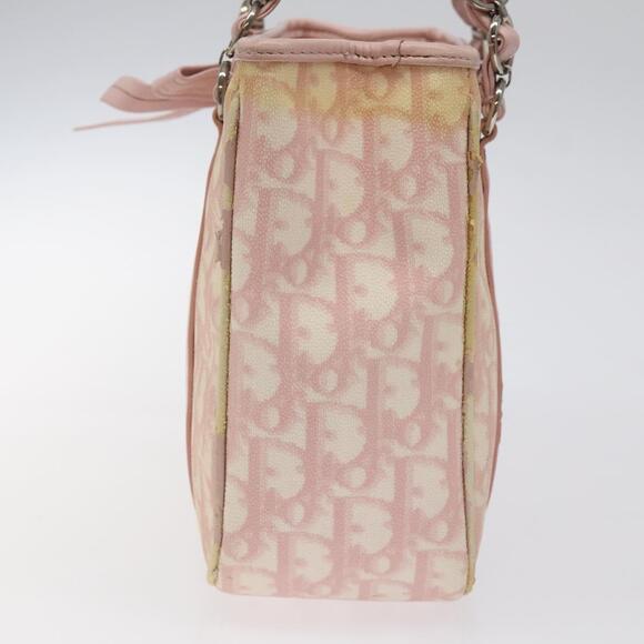DIOR Trotter Canvas Romantic Chain Bag Pvc Pink Silver - Picture 5 of 12